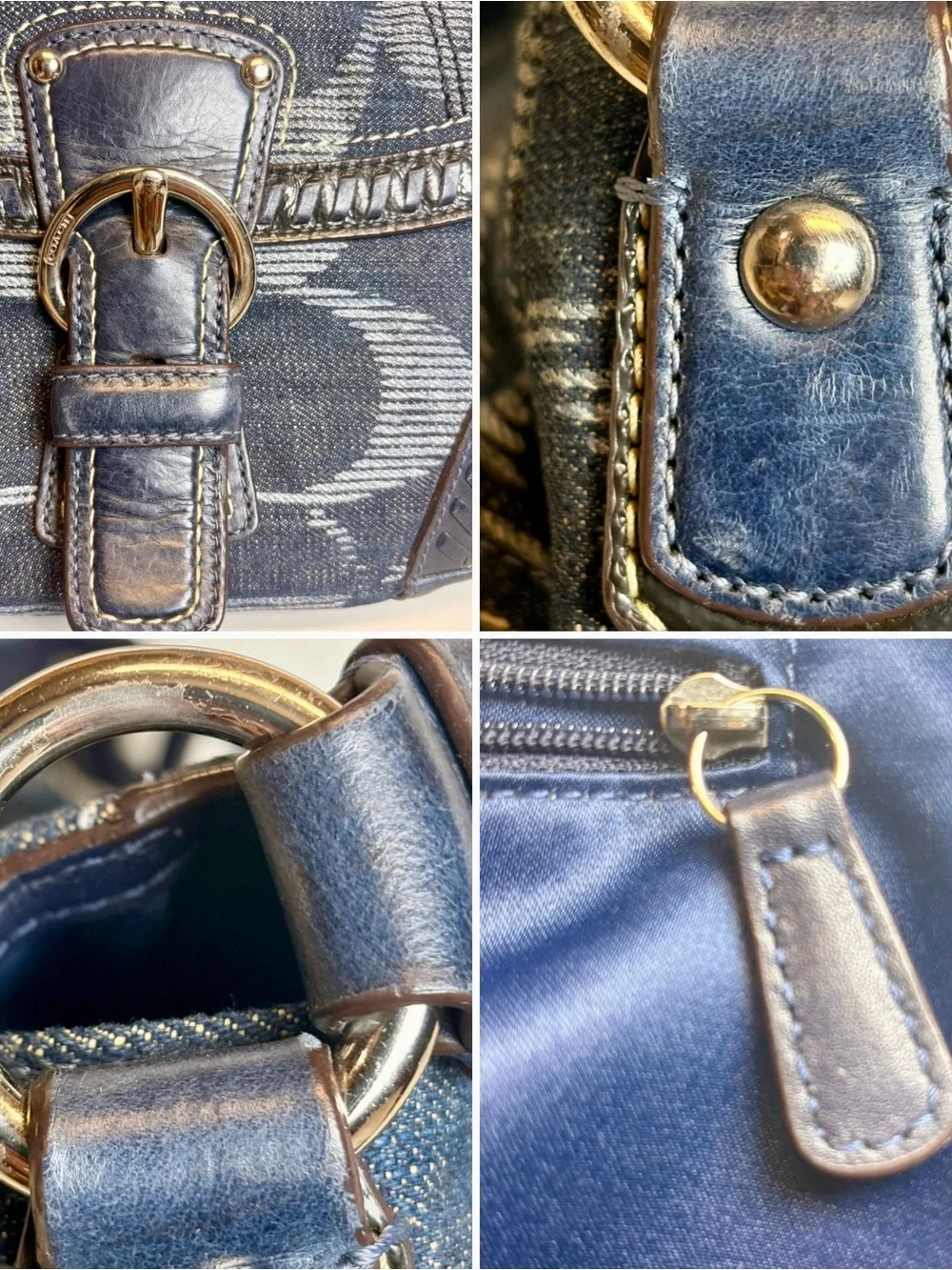 Coach Poppy Denim Shoulder Bag